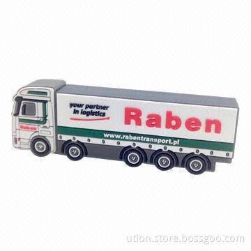 USB Flash Drive 2.0 with 1 to 64GB Memory Capacity and Truck Design